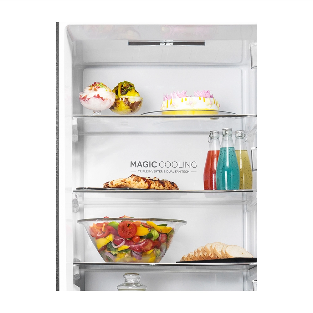 Haier 325L 3 Star Brushline Silver Bottom Mount Refrigerator